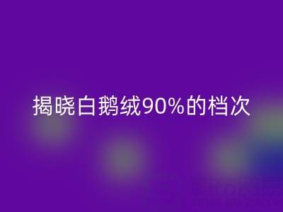 揭秘白鹅绒90%的档次与价值，探寻杭州羽绒mk网页版奥秘